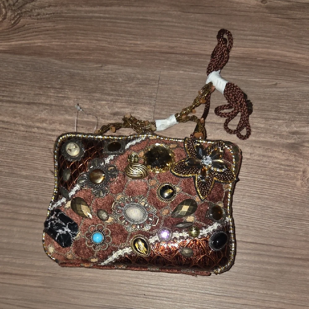 Embellished Brown Handbag - Picture 1 of 3
